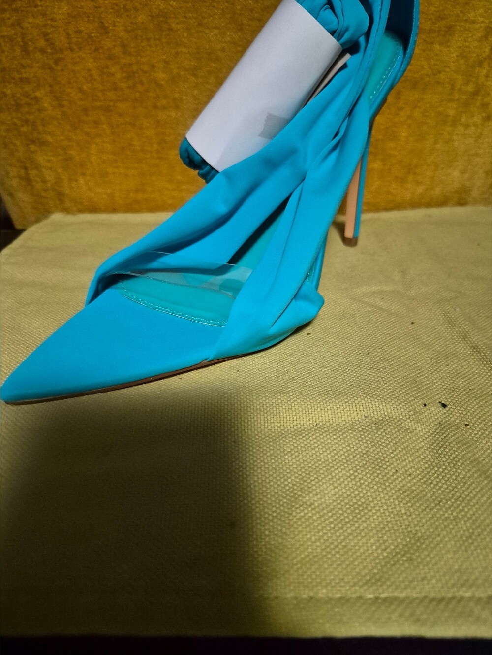 Fashion Nova Turquoise Pointed-Toe Wrap Heels
